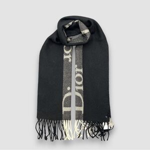 Authentic Christian Dior Cashmere Stole Muffler Shawl Logo